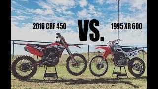 21 Years of Four Stroke Innovation 95 XR600 VS 16 CRF450 [upl. by Yesnik626]