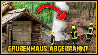 Grubenhaus abgebrannt  Brandstiftung im Wald  Polizei ermittelt  Bushcraft Survival Outdoor [upl. by Guadalupe242]