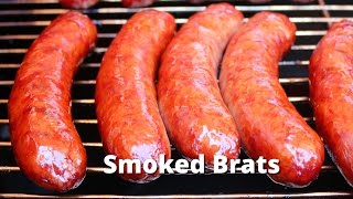 Smoked Brats  Smoked Bratwurst Sausage with Bacon Jam on UDS Smoker [upl. by Malo]