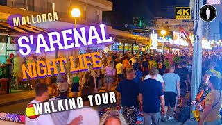 Wild NightLife in Palma de Mallorca  SArenal Party 🍸 Walking Tour 🇪🇦 Spain 2022 [upl. by Janel]