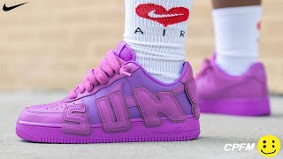 CPFM x NIKE AIR FORCE 1 quotFUCHSIAquot  REVIEW SIZING amp ONFOOT [upl. by Nadabas]