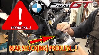 BMW F800GT 2014 REAR SHOCK ABSORBER P1 REMOVE  PROBLEM [upl. by Naehs396]