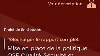 Mise en place de la politique QSE Qualité Sécurité et Environnement [upl. by Dleifxam]