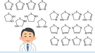 【薬の化学構造名の由来を知ろう！：医薬品化学名語源事典mini】（２５）チアジアゾール [upl. by Lyle]