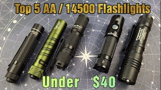 🔦 Top 5 Flashlights 14500AA under 40 in 2022 [upl. by Eeliak527]