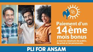 Paiement dun 14ème mois de bonus à tous les employés du public du privé et les pensionnés [upl. by Leuqer]