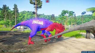 DOMINION ALLOSAURUS Hunting INDORAPTOR MAX Jurassic World Evolution 2 Crocodile Mosasaurus EVOLUTION [upl. by Ellan433]