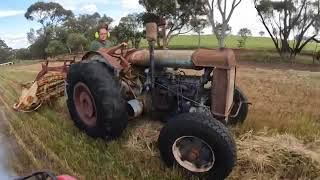 Raking hay using an 80 year old Fordson N tractor [upl. by Irik]