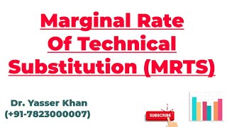 Marginal Rate Of Technical Substitution  MRTS  Production Function  Economics  Microeconomics [upl. by Nered650]