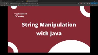 String Manipulation with Java [upl. by Ymas202]