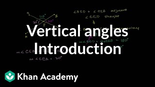 Introduction to vertical angles  Angles and intersecting lines  Geometry  Khan Academy [upl. by Bunce882]