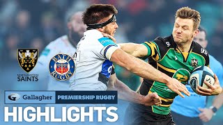 Northampton v Bath  HIGHLIGHTS  Nine Tries at the Gardens  Premiership 202122 [upl. by Fuhrman]