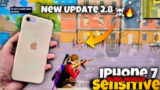 iPhone 7 New Update 28 Sensitive Settings ☠️ And Best Settings 😍 For  PUBG MOBILE [upl. by Einnob]