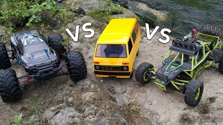 XINLEHONG 9125 VS WPL D42 VS WLTOYS 12428  RC OffRoad Cars Comparison [upl. by Ackler]