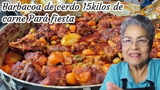 Barbacoa de cerdo  de 15 kilos de carne para fiesta 🐷😋🥕🧅🧄🥔🫒🌶 Cocina tutuli [upl. by Akemihs]