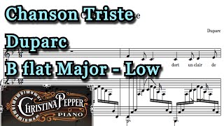 Chanson Triste B flat Major Piano Accompaniment Duparc Karaoke Low Voice [upl. by Llirrehs65]