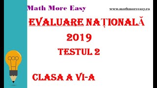 Evaluare Nationala clasa 6 Subiecte 2019 [upl. by Siraval488]