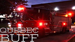 Montreal Fire Department SIM Pumper 272 responding 2x from station 72 in BoisFranc [upl. by Eberta]