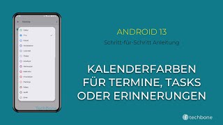 Kalenderfarben für Termine Tasks oder Erinnerungen ändern Android 13 [upl. by Rofotsirk]