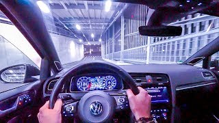 2019 VW Golf R 75 300PS  OPF  AKRAPOVIC Exhaust NIGHT POV DRIVE Onboard 60FPS [upl. by Ellehcem]