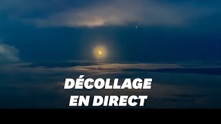 Un pilote filme depuis le ciel le décollage dune fusée Ariane [upl. by Notsae]