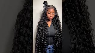 Gorgeous❤️❤️Long Braids Style  Deep Wave Hair Style [upl. by Justus]