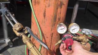 Oxy Acetylene cutting torch setup [upl. by Anelrac110]