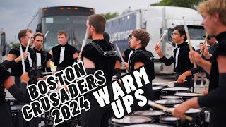 Boston Crusaders Drumline 2024 Warm Ups  DCI Muncie [upl. by Ayekel]