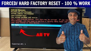 How To Forced Factory Setting Reset On All TV LCD LED And Smart TV  Factory Reset On TVs [upl. by Ichabod]