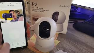 Laxihub Videocamera di sicurezza Videocamera WiFi per visione notturna HD 1080P Visione a 360 gradi [upl. by Alpert844]