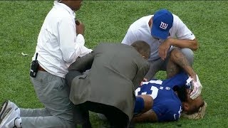 Odell Beckham Jr Carted Off The Field With An Ankle Injury  NFL [upl. by Ailad]