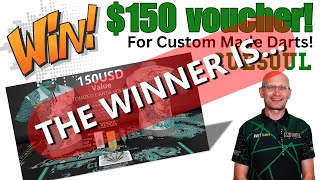 The CUESOUL 150 CUSTOM MADE DARTS VOUCHER WINNER IS [upl. by Osborn777]