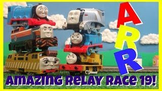 Amazing Relay Race 19 Trackmaster Thomas and Friends Race Competition [upl. by Scornik565]