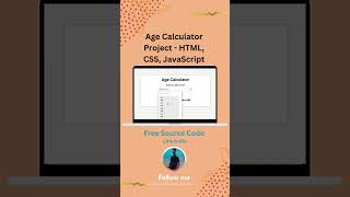 Age calculator html css js shortsfeed [upl. by Judi156]