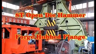 Neck flange forged on 8T hydraulic open die hammer open die forging press machine [upl. by Burgener743]