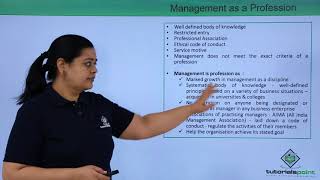 Class 12th – Management as Profession  Business Studies  Tutorials Point [upl. by Humberto]