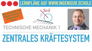 Zentrales ebenes Kräftesystem – Technische Mechanik 1 [upl. by Alfredo]