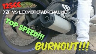 YZF 125 VS Sinnis Apache 125Lexmoto Adrenaline BurnoutTop Speed [upl. by Lyssa]