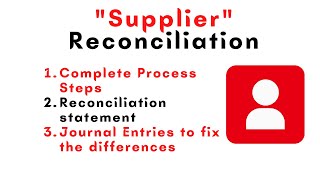 how to do reconciliation of a supplier account  journal Entries [upl. by Okin]