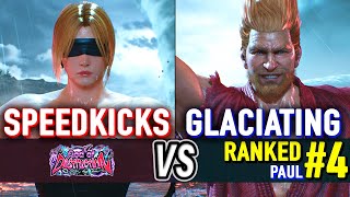 T8 🔥 SPEEDKICKS Nina vs GLACIATING 4 Ranked Paul 🔥 Tekken 8 High Level Gameplay [upl. by Akiram]