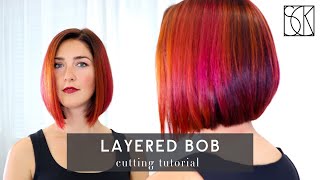 LAYERED BOB HAIRCUT TUTORIAL by SCK [upl. by Erodeht]