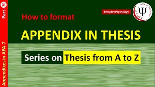 How to Format Appendix in Thesis in APA 7 [upl. by Remle]