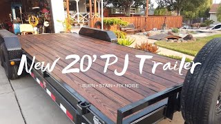 New 20 PJ Trailer with Monster Ramps Fixing some rattling burning and staining the wooden deck [upl. by Ahasuerus]