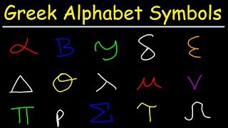 Greek Alphabet Symbols List  College Math Chemistry amp Physics [upl. by Uliram]