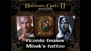 Viconia teases Minsk’s tattoo Baldurs Gate II dialog  Fully voiced [upl. by Aerda112]