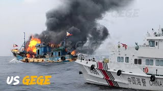 25 Minutes ago China coast guard crashing Philippine vessels in Sabina Shoal [upl. by Yerffe24]