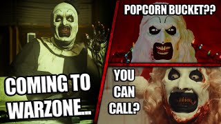 Art the Clown coming to warzone Popcorn Bucket revealed Art the Clown PHONE NUMBER amp MORE [upl. by Anirak]