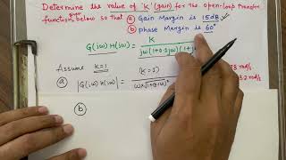 Calculating gainK for given gain or phase margin using calculator only without bode plot [upl. by Srevart]