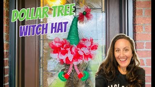 ELF WREATH ❤️  CHRISTMAS IN JULY  DOLLAR TREE WITCH HAT DIY 🎅🏻🎄❤️ [upl. by Nodnarb]