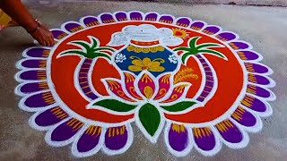 5×3 Pongal special Rangoli design 😊❤️❤️🪔✨ [upl. by Eloc]